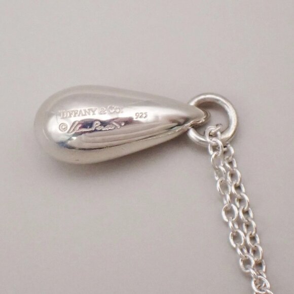 Tiffany & Co. Logo Tear Drop Chain Necklace Pendant Ag 925 Silver 09YH713 - Picture 5 of 9